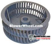 Single Inlet Steel Blower Wheel 10-13/16" Diameter 4-3/8" Width 5/8" Bore Clockwise rotation with Outside Hub with Re-Rods and Re-Ring