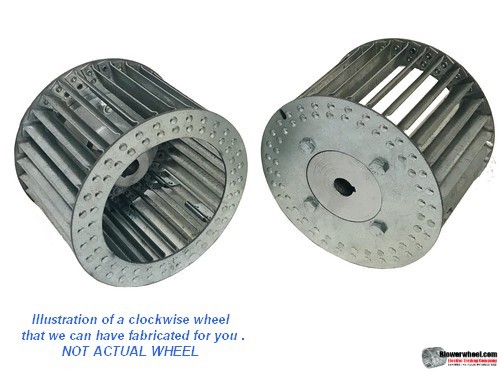 Single Inlet Aluminum Blower Wheel 12-3/8" Diameter 5-1/2" Width 1" Bore Clockwise rotation with an Inside Hub