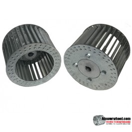 Single Inlet Aluminum Blower Wheel 7-1/2" Diameter 4-3/8" Width 1/2" Bore Counterclockwise rotation with an Inside Hub