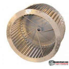 Single Inlet Aluminum Blower Wheel 9" Diameter 4-3/8" Width 5/8" Bore Counterclockwise rotation with an Inside Hub and Re-Rods
