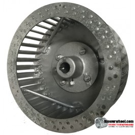 Single Inlet Steel Blower Wheel 9" Diameter 4-1/8" Width 5/8" Bore Clockwise rotation with an Inside Hub and Re-Rods