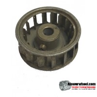 Single Inlet Galvanized Steel Blower Wheel 1-1/2" Diameter 5/8" Width 1/4" Bore with Counterclockwise Rotation SKU: 01160020-008-GS-AA-CCW-001