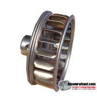 Single Inlet Galvanized Steel Blower Wheel 2" Diameter 5/8" Width 1/4" Bore with Clockwise Rotation with outside hub SKU: 02000020-008-GS-AA-CW-O-001