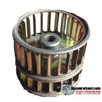 Double Inlet Galvanized Steel Blower Wheel 2" Diameter 1-5/8" Width 1/4" Bore with Clockwise Rotation SKU: 02000120-008-GS-AA-CWDW-001
