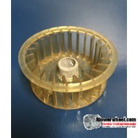 Single Inlet Plastic Blower Wheel 2-1/4" Diameter 7/8" Width 3/8" Bore with Clockwise Rotation SKU: 02080028-012-PS-CW-01