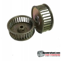 Single Inlet Galvanized Steel Blower Wheel 2-1/2" Diameter 15/16" Width 5/16" Bore with Clockwise Rotation SKU: 02160030-010-GS-AA-CW-001