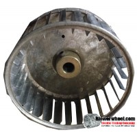 Single Inlet Steel Blower Wheel 4-5/8" Diameter 2" Width 1/2" Bore with Counterclockwise Rotation SKU: 04200200-016-S-AA-CCW-001