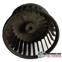 Single Inlet Steel Blower Wheel 4-11/16" Diameter 2-7/8" Width 3/8" Bore with Counterclockwise Rotation SKU: 04220228-012-S-AA-CCW-001