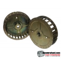 Single Inlet Steel Blower Wheel 4-13/16" Diameter 1" Width 1/2" Bore with Clockwise Rotation SKU: 04260100-016-S-T-CW-001