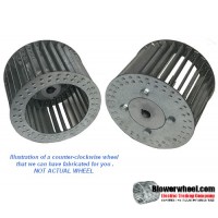 Single Inlet Steel Blower Wheel 8-7/8" Diameter 3-1/8" Width 24mm Bore Counterclockwise  rotation- with inside hub and re-rods  SKU: 08280304-24mm-HD-S-CCW-R
