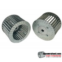 Single Inlet Stainless Steel Blower Wheel 10" D 3-1/8" W 3/4" Bore-Clockwise  rotation- with inside hub withe rods and rings for reinforcement  SKU: 10000304-024-HD-SS-CW-R-W