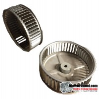 Single Inlet Aluminum Blower Wheel 6-5/16" Diameter 2" Width 3/8" Bore with Counterclockwise Rotation SKU: 06100200-012-A-AA-CCW-001