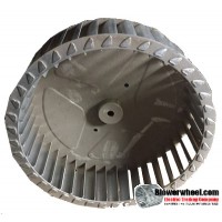 Single Inlet Aluminum Blower Wheel 8-1/8" Diameter 2-3/8" Width 5/16" Bore with Counterclockwise Rotation with steel hub SKU: 08040212-010-AS-T-CCW-001