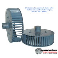 Single Inlet Steel Blower Wheel 8" D 3-1/8" W 7/8" Bore-Counterclockwise  rotation outside hub- SKU: 08000304-028-HD-S-CCW-O