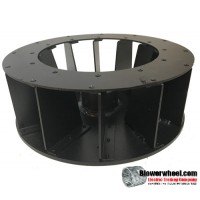 Welded Flat Top Backward Incline Steel Blower Wheel 18" D 9" W 1-3/8"Hub-Clockwise - inside hubs- Flat top (NO CONE) - SKU: BIW18000900-112-HD-S-CW-FB