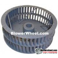 Single Inlet Steel Blower Wheel 10-13/16" Diameter 3-1/8" Width 5/8" Bore Clockwise rotation with Outside Hub with Re-Rods and Re-Ring