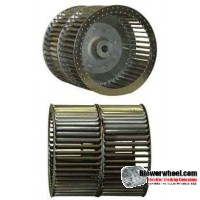 Double Inlet Steel Blower Wheel 9" D 9-1/8" W 15/16" Bore-Clockwise  rotation looking from the hub inlet- single neck hub SKU: 09000908-030-HD-S-CWDW