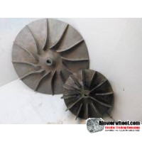 Paddle Wheel Cast Aluminum Blower Wheel 13-1/2" Diameter 1-1/2" to 9/16" Width 11/16" Bore with Clockwise-Counterclockwise Rotation SKU: PW13160116to0018-022-CastA-Blade12Flat-Radial-Design-01