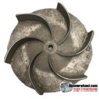 Paddle Wheel Cast Aluminum Blower Wheel 9" Diameter 3-1/4" Width 1/2" Bore with clockwise Rotation and outside hub SKU: pw09000308-016-casta-6curve-xw-o concave-O-001 AS IS