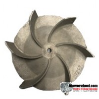 Paddle Wheel Cast Aluminum Blower Wheel 9" Diameter 3-1/4" Width 1/2" Bore with Counterclockwise Rotation and outside hub SKU: pw09000308-016-casta-6curve-ccw-o-concave-O-001 AS IS