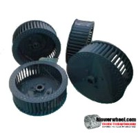 Single Inlet Steel Blower Wheel 7-1/2" Diameter 5-1/8" Width 1/2" Bore Counterclockwise rotation with Outside Hub and Re-Rods