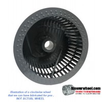 Single Inlet Steel Blower Wheel 9" Diameter 3-1/8" Width 1/2" Bore Clockwise rotation with Inside Hub with Re-Rods and Re-Ring