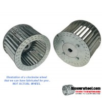Single Inlet Steel Blower Wheel 13-1/4" D 3-1/8" W 28mm Bore-clockwise  rotation- with IN-OUT Hub  SKU: 13080304-28mm-HD-S-CW-IH-OH