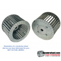 Single Inlet 304 Stainless Steel Blower Wheel 10-13/16" Diameter 4-1/8" Width 5/8" Bore Clockwise rotation with an Inside Hub