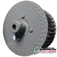 Single Inlet Steel Blower Wheel 8" D 3-1/8" W 3/4" Bore-Counterclockwise  rotation- with inside/outside hub, re-rods- SKU: 08000304-024-HD-S-CCW-R-IHOH