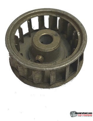 Single Inlet Galvanized Steel Blower Wheel 1-1/2" Diameter 5/8" Width 1/4" Bore with Counterclockwise Rotation SKU: 01160020-008-GS-AA-CCW-001