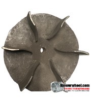Paddle Wheel Cast Aluminum Blower Wheel 8-7/8" Diameter 3" Width 5/8" Bore with  with an outside hub SKU: PW08280300-020-CastA-Blade6Foil-01 AS IS