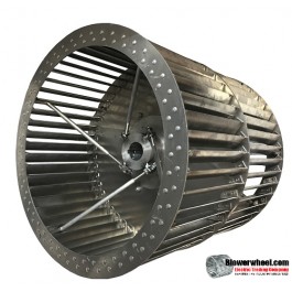 Double Inlet Aluminum Blower Wheel 18" D 18-1/4" W 2" Bore-Clockwise-Counterclockwise  rotation- with double neck hub and re-rods- SKU: 18001808-200-HD-A-CCWCWDW-R