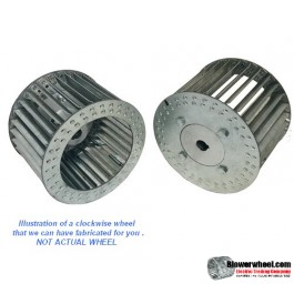 Single Inlet Aluminum Blower Wheel 10-13/16" Diameter 5-1/8" Width 3/4" Bore Clockwise rotation with an Inside Hub