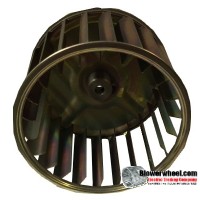 Single Inlet Galvanized Steel Blower Wheel 3-5/8" Diameter 2-7/16" Width 1/4" Bore with Counterclockwise Rotation SKU: 03200214-008-GS-AA-CCW-001