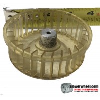 Single Inlet Plastic Blower Wheel 3-3/4" Diameter 1" Width 1/8" Bore with Counterclockwise Rotation SKU: 03240100-004-PS-CCW-01