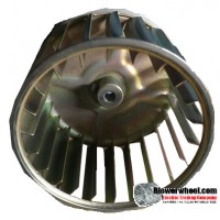Single Inlet Galvanized Steel Blower Wheel 3-3/4" Diameter 2-1/2" Width 1/4" Bore with Counterclockwise Rotation SKU: 03240216-008-GS-AA-CCW-001