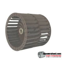 Double Inlet Steel Blower Wheel 4-1/2" Diameter 4" Width 3/8" Bore with Counterclockwise Rotation SKU: 04160400-012-S-T-CCWDW-001