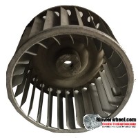 Single Inlet Steel Blower Wheel 5" Diameter 2-7/8" Width 1/2" Bore with Clockwise Rotation SKU: 05000228-016-S-AA-CW-001