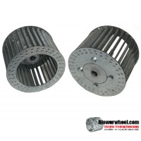 Single Inlet Aluminum Blower Wheel 9" Diameter 4-1/8" Width 9/16" Bore Counterclockwise rotation with an Inside Hub