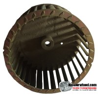 Single Inlet Galvanized Steel Blower Wheel 6-3/16" Diameter 3-1/2" Width 1/2" Bore with Counterclockwise Rotation SKU: 06060316-016-GS-T-CCW-001