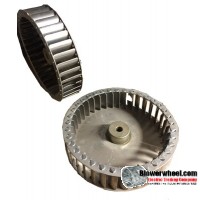 Single Inlet Aluminum Blower Wheel 6-5/16" Diameter 1-1/2" Width 3/8" Bore with Clockwise Rotation SKU: 06100116-012-A-T-CW-001