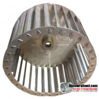Single Inlet Aluminum Blower Wheel 6-5/16" Diameter 3-3/4" Width 5/16" Bore with Clockwise Rotation with steel hub SKU: 06100324-010-AS-T-CW-001