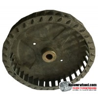 Single Inlet Steel Blower Wheel 6-3/4" Diameter 1-1/16" Width 1/2" Bore with Counterclockwise Rotation SKU: 06240102-016-S-T-CCW-001