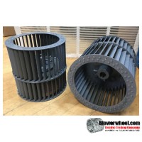 Double Inlet Steel Blower Wheel 7-1/2" Diameter 7-1/4" Width 3/4" Bore Clockwise rotation with a Single Neck Hub