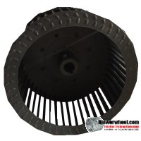 Single Inlet Steel Blower Wheel 9-1/4" Diameter 5" Width 7/8" Bore with Clockwise Rotation SKU: 09080500-028-S-T-CW-001