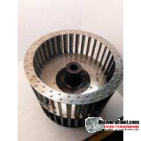 Double Inlet Aluminum Blower Wheel 10-13/16" Diameter 8-1/4" Width 1" Bore Counterclockwise rotation with a Single Neck Hub