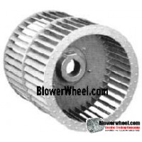 Double Inlet Aluminum Blower Wheel 6" Diameter 6-3/8" Width 3/4" Bore Clockwise rotation with a Single Neck Hub