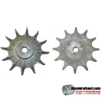 Impeller Blower Wheel 11-1/2" D 2" W 1-3/8" Bore SKU: IP11160200-112-HD-A-12B- Inner120-outer216-016concave-Hub 4”D  and 1” W- 12 Blades-Inner Blade seperation: 1-5/8 in -Outer Blade seperation: 2-1/2 in -Concave: 1/2in - SHELF WORN