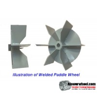 Single Inlet Steel Blower Wheel 9" D 5-1/8" W 1-1/8" Bore-Clockwise  rotation- with inside hub with re-rods and speed band, SKU: 09000504-104-HD-S-CW-R-W-IHOH